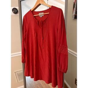 Skies are Blue Long Sleeve Shift Dress Large